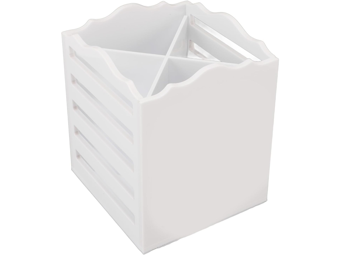 Caja De Herramientas De Peluquería Para Tijeras Y Utensilios De Peluquería: Solución De Almacenamiento Que Evita El Desorden, En Color Blanco.