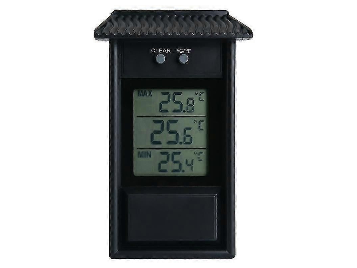 Termómetro digital negro para jardín, interior y exterior, refrigerador e invernadero. GOKOCO