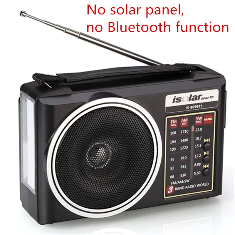 Radio portátil FM/AM/SW Viewleaf con linterna, carga solar, multibanda, receptor de emergencia y altavoz Bluetooth para uso en exteriores