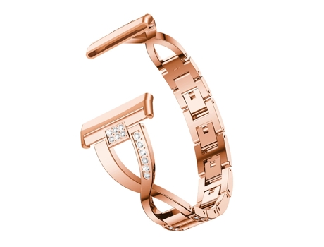 Correa de reloj inteligente para Fitbit Versa 4 / Sense 2 Universal Metal Diamond (oro rosa)