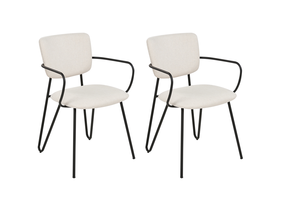 Conjunto de 2 cadeiras de refeição contemporâneas BELIANI Elko de Poliéster Branco 53x54x80