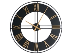 Reloj de pared Beliani Perigny de hierro negro 80x1x80