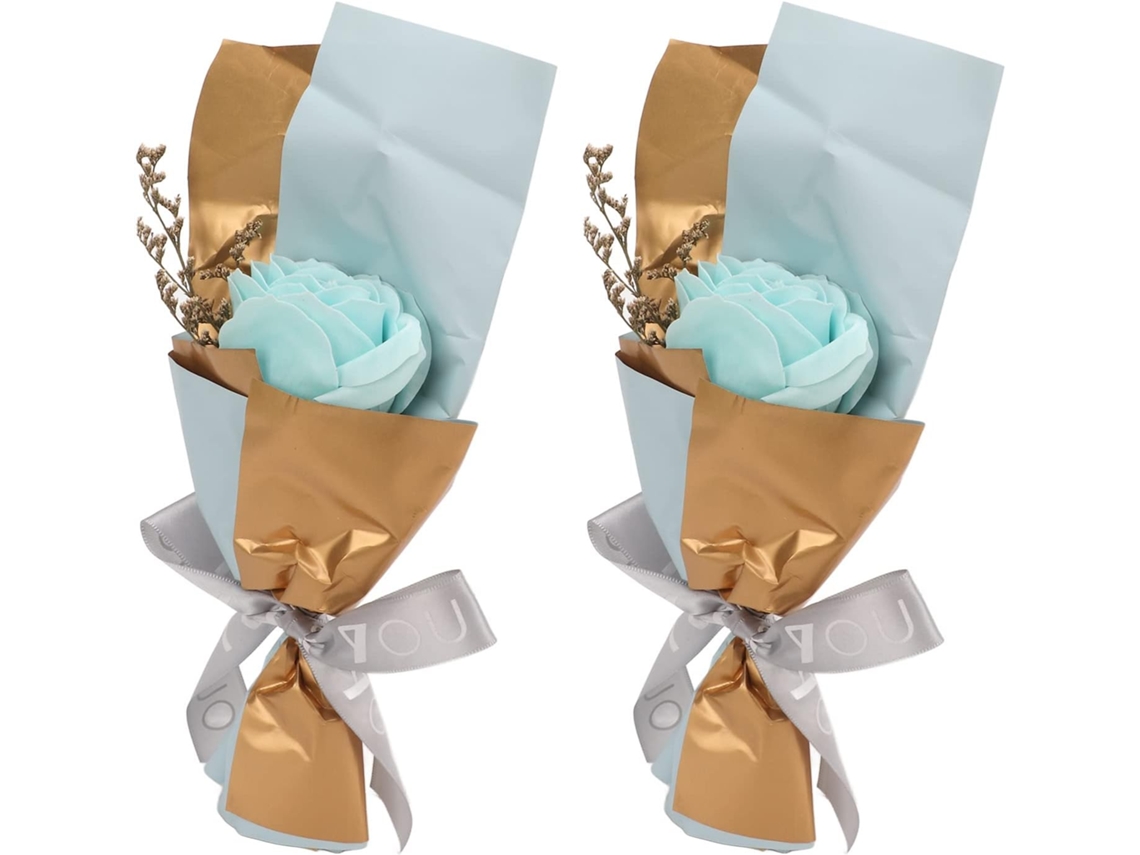 Jabón Romántico Con Pétalos De Rosa Azul, 2 Unidades, Flor Ornamental Práctica Para Balcones, Con Empaque.
