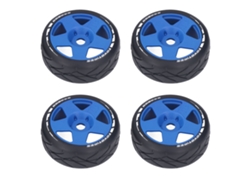 4 Ruedas De Carreras Rc Gt A Escala 1/8 Con Base Antideslizante, 17 Mm, De Alto Agarre, Resistentes Al Desgaste, Color Azul.