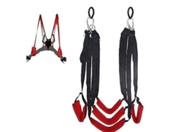 Mecedora Multifuncional Para Parejas Decadence Bounce De Nailon Rojo Con 5 Correas Tlr