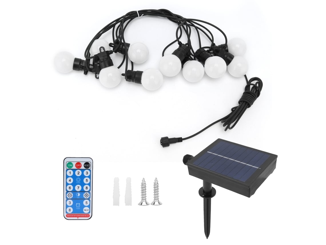 2026-luces De Cadena Led G50 Solares Ip44 Resistente Al Clima Luz Blanca Cálida Para Exterior Decoración Hogar