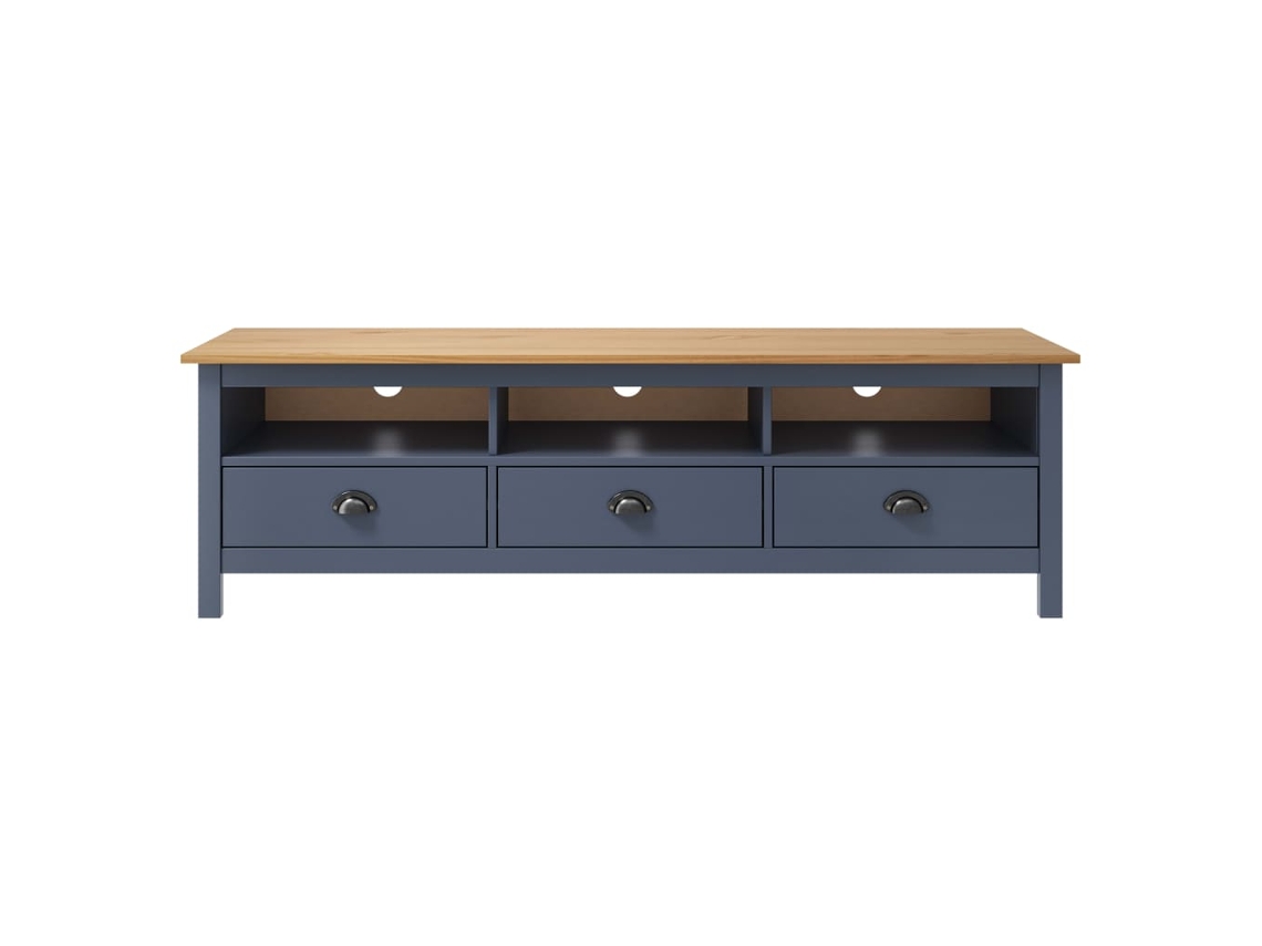 Mueble de Armario Tv Hill 158X40X47 Cm Pino Macizo Gris