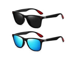 2 Pares De Gafas De Sol Ligeras De Montura Completa Con Protección Uv400, Estilo Exterior, Color Azul Y Negro.