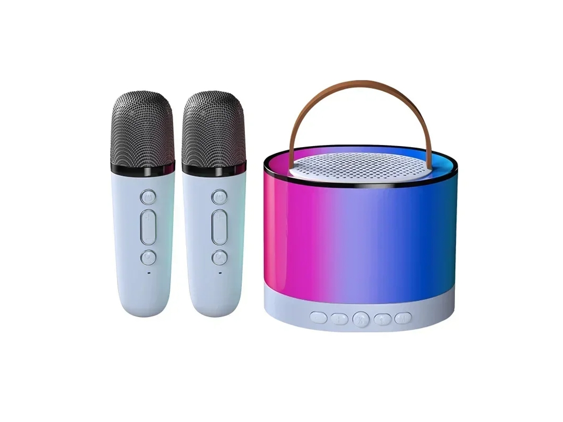 Altavoz de karaoke inalámbrico con Bluetooth Gusshious Machine K52 RGB, reproductor de música para niños, color azul