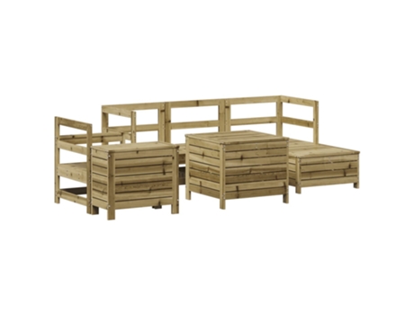 Conjunto 7 de sofás de jardín VIDAXL madera de pino impregnada