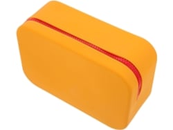 Nécessaire De Silicone Impermeável Ciieeo, Laranja, Tamanho 20x12x8 Cm, Grande Capacidade.