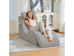 Poltrona Ergonómica Moderna - Design Exclusivo, Almofada Removível, Espuma De Alta Elasticidade - Cinza Claro
