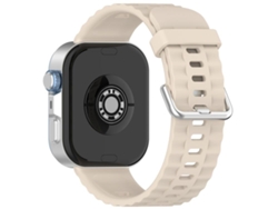 Bracelete Para Huawei Watch Fit 4 Pro / Fit 4 / Fit 3 - Silicone Cor Sólida - Fivela Prateada Branco Marfim