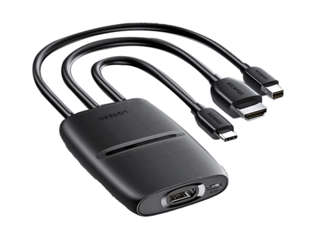 Adaptador UGREEN 20484 Cm437 3In1 Tipo-C/Minidp/HDmi A HDMI 4K Pvc Para Huawei Mate40/P50 S20