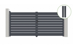Puerta abatible 3m VOGEL Al.180cm aluminio gris 2 postes 20x20cm Al.190cm CASANOOV