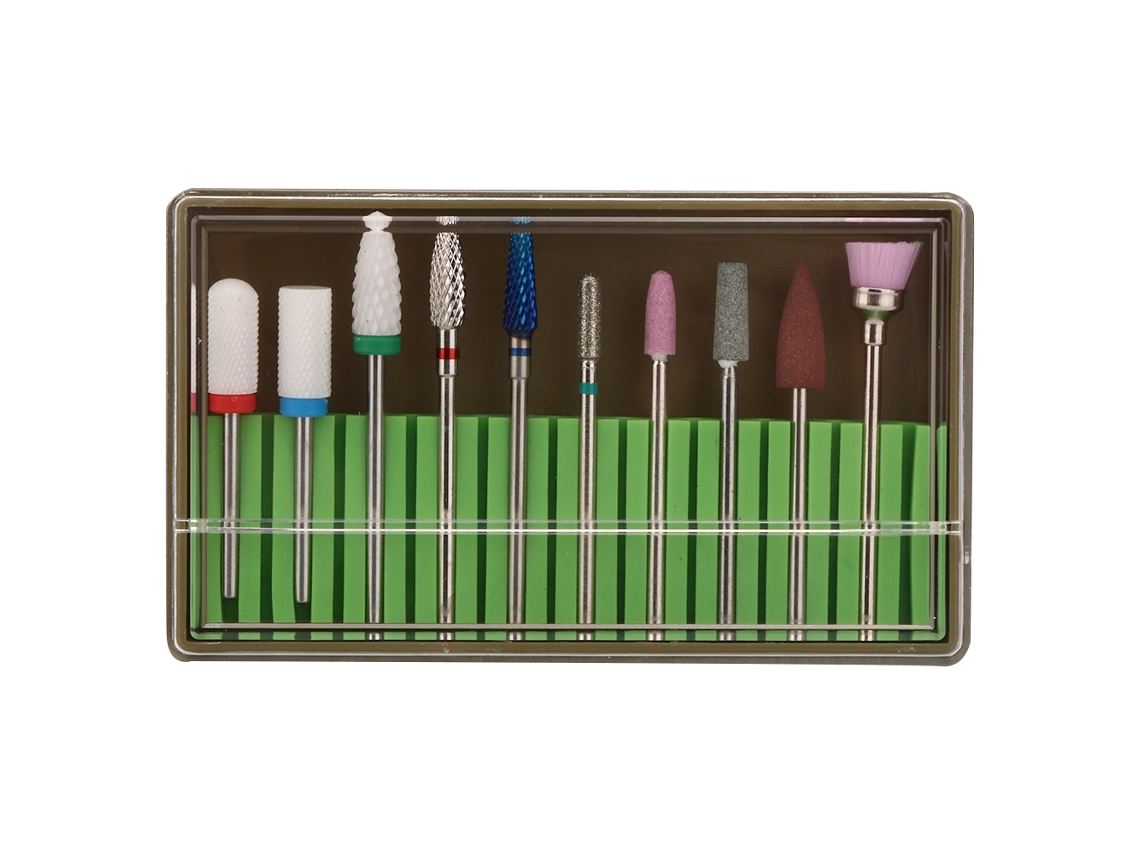 Kit De 10 Brocas Para Taladro De Uñas Herramienta De Pulido Accesorio Para Manicura Y Pedicura Bh-06