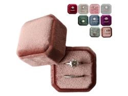Caixa de Anéis de Veludo Vintage com 2 Compartimentos Ideal para Fotografia de Casamento (cinnamon Rose)
