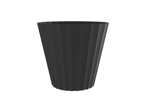 PLASTIKEN 89003 - Maceta Redonda Colección DORIC Medida 26 cm 8L Antracita