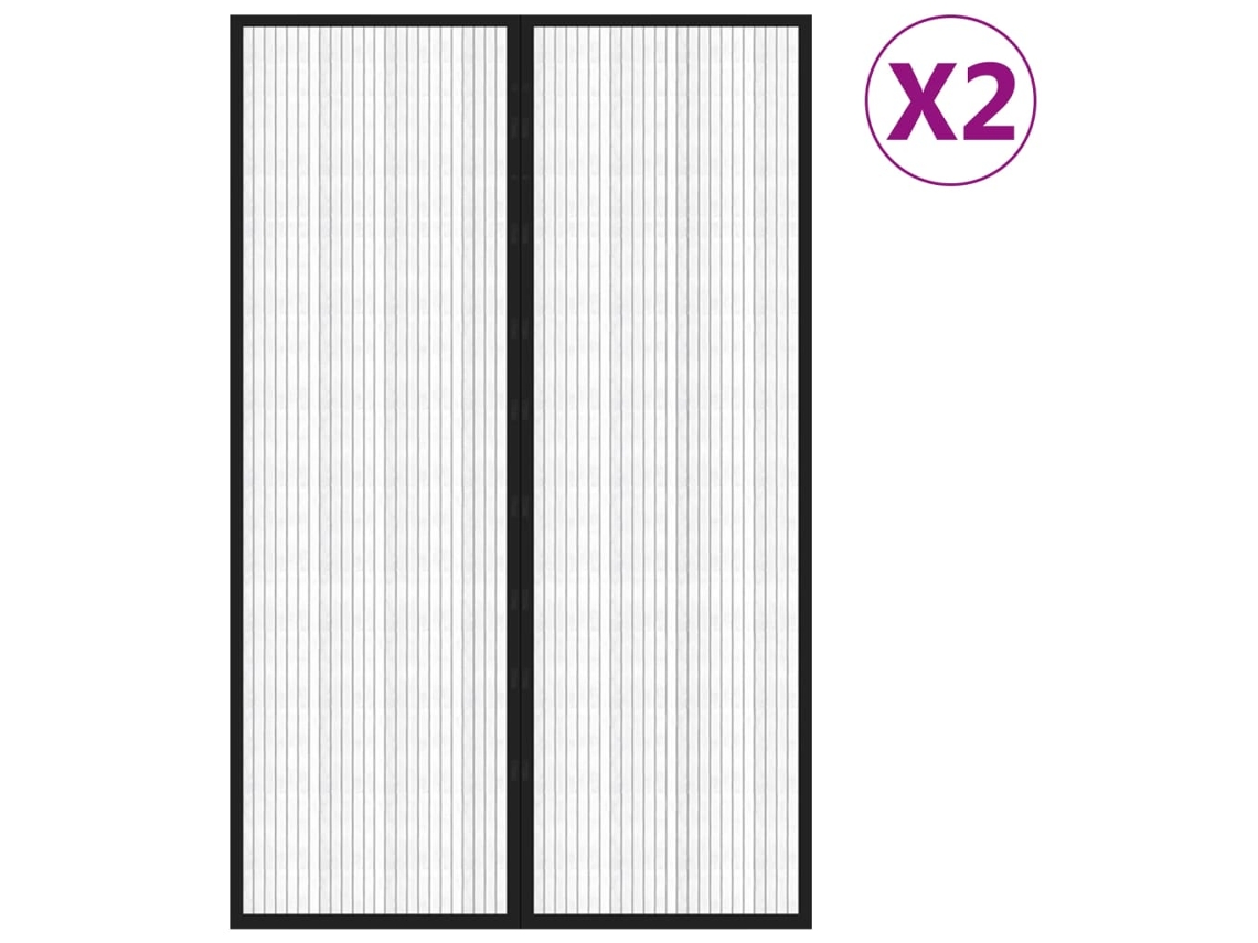Mosquiteras Para Puerta Bloque Magnético 2 Uds Negro 220x130 Cm