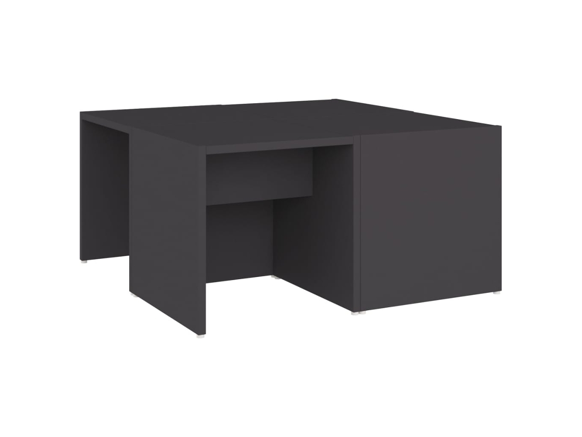 Juego de 4 mesas de centro de 33 x 33 x 33 cm, madera industrializada gris, Dec040458