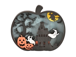 2026-decoración De Mesa De Calabaza De Madera Para Halloween, Decoración Interior