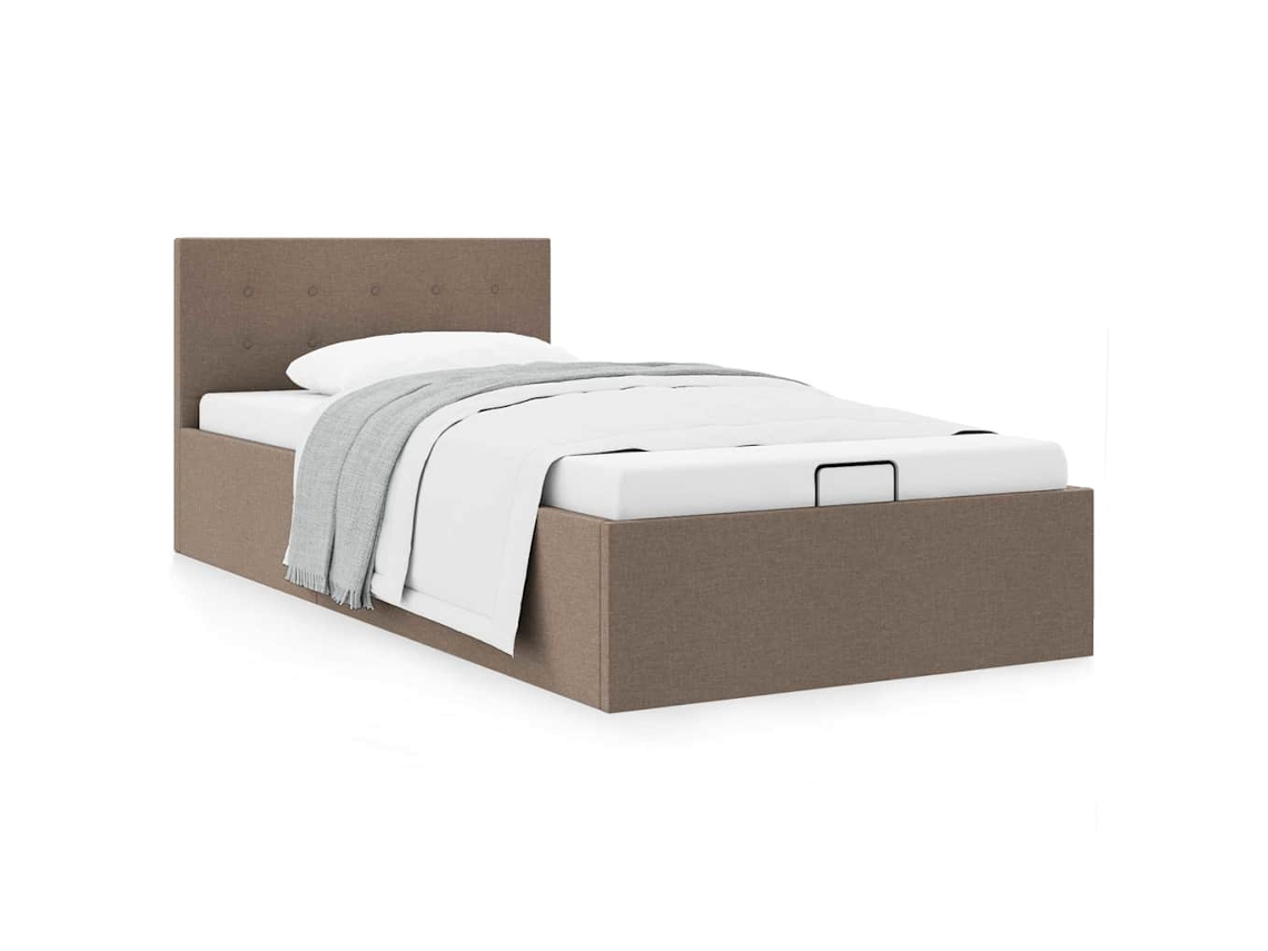 Cama Canapé Hidráulica De Almacenaje Sin Colchón Taupe 90x200cm