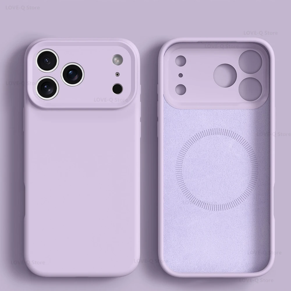 (morado Iphone 16) Funda Magnética De Silicona Líquida Para Teléfono, Apta Para Iphone