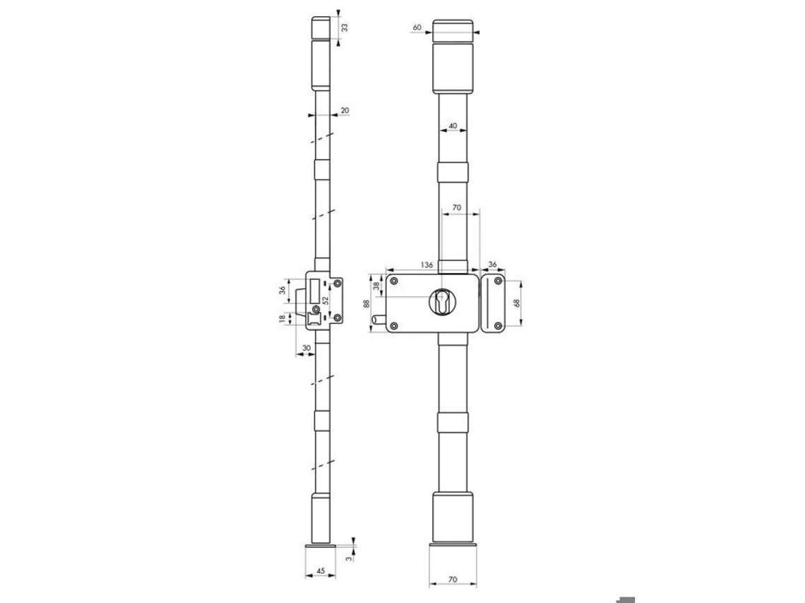 THIRARD Tirador Horga Marrón 140X88Mm Izquierdo 47325