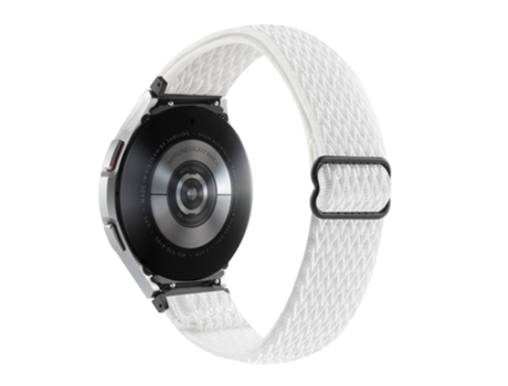 Correa de nailon bucle solo elástico para Samsung Galaxy Watch 4 40mm 44mm/Watch 4 Classic 42mm/Watch 5 40mm 44mm/Watch 5 Pro 45mm - blanco