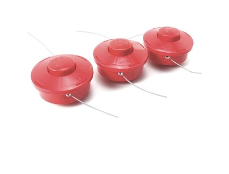 Juego de 3 cabezales de corte universales para cortacésped, línea de nailon, cuerda roja de 2,4 Mm