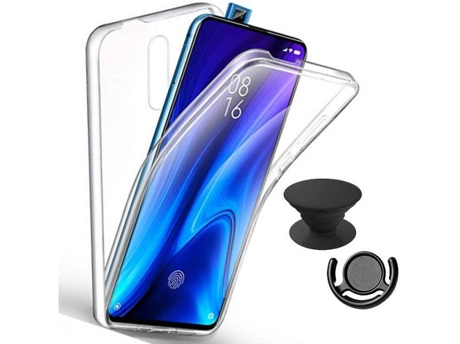 Kit Funda, 1 PopSocket y 1 Soporte PopSocket Xiaomi Mi 9T Pro 360° Transparente