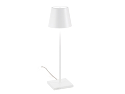 Lámpara De Mesa Led Poldina Blanca Regulable Con Cable De 230 V, 11 X 38 Cm - Diseño Moderno En Aluminio