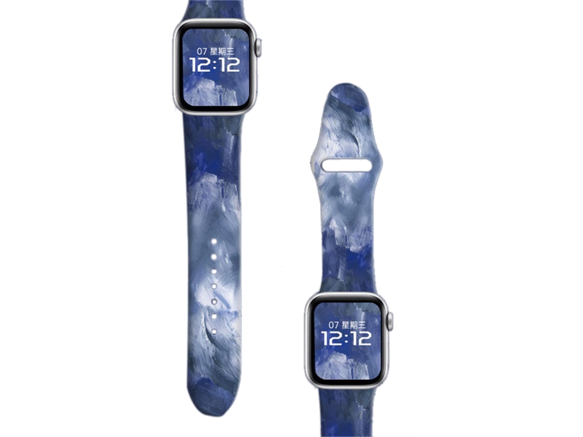 Correa de silicona estampada para Apple Watch, repuesto suave EOOCOO