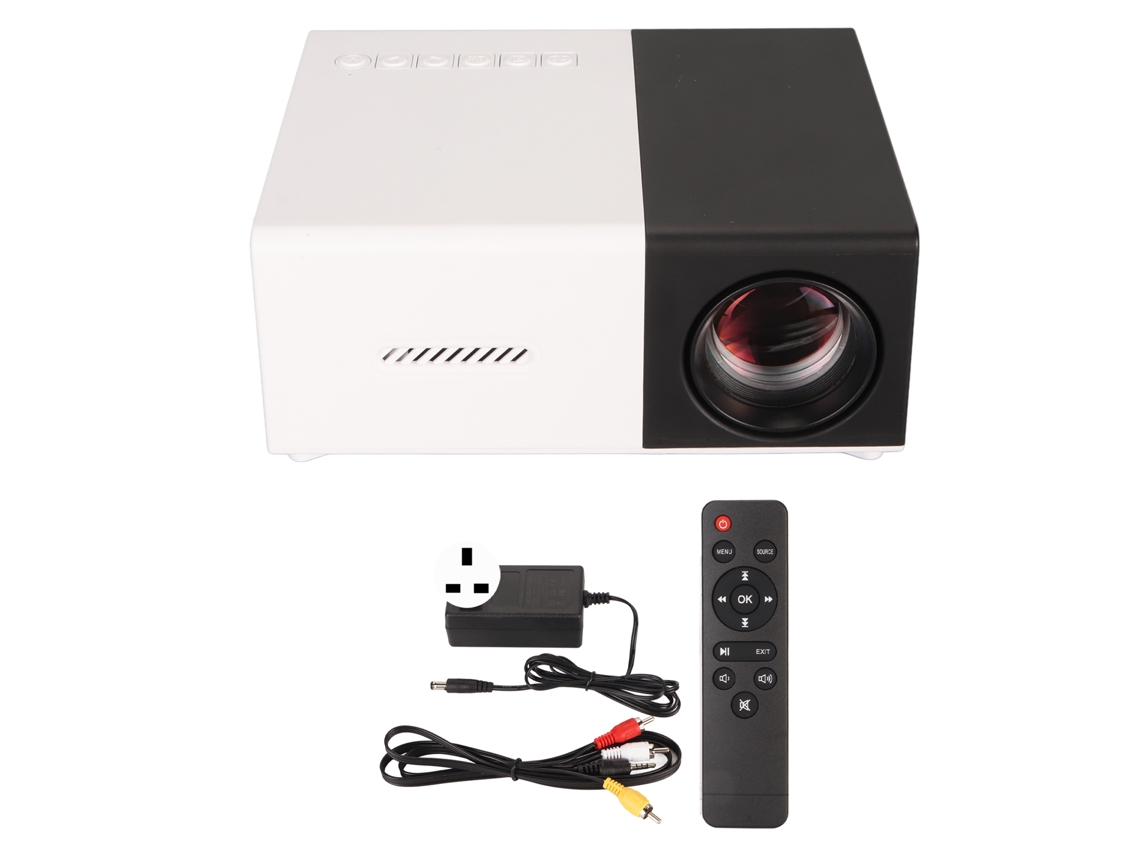 Miniproyector Portátil 1080p Con Altavoces Estéreo Para Cine En Casa Y Al Aire Libre. Enchufe Británico.