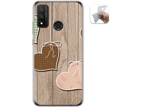 Carcasa Huawei P Smart 2020 TUMUNDOSMARTPHONE Corazones Madera Multicolor