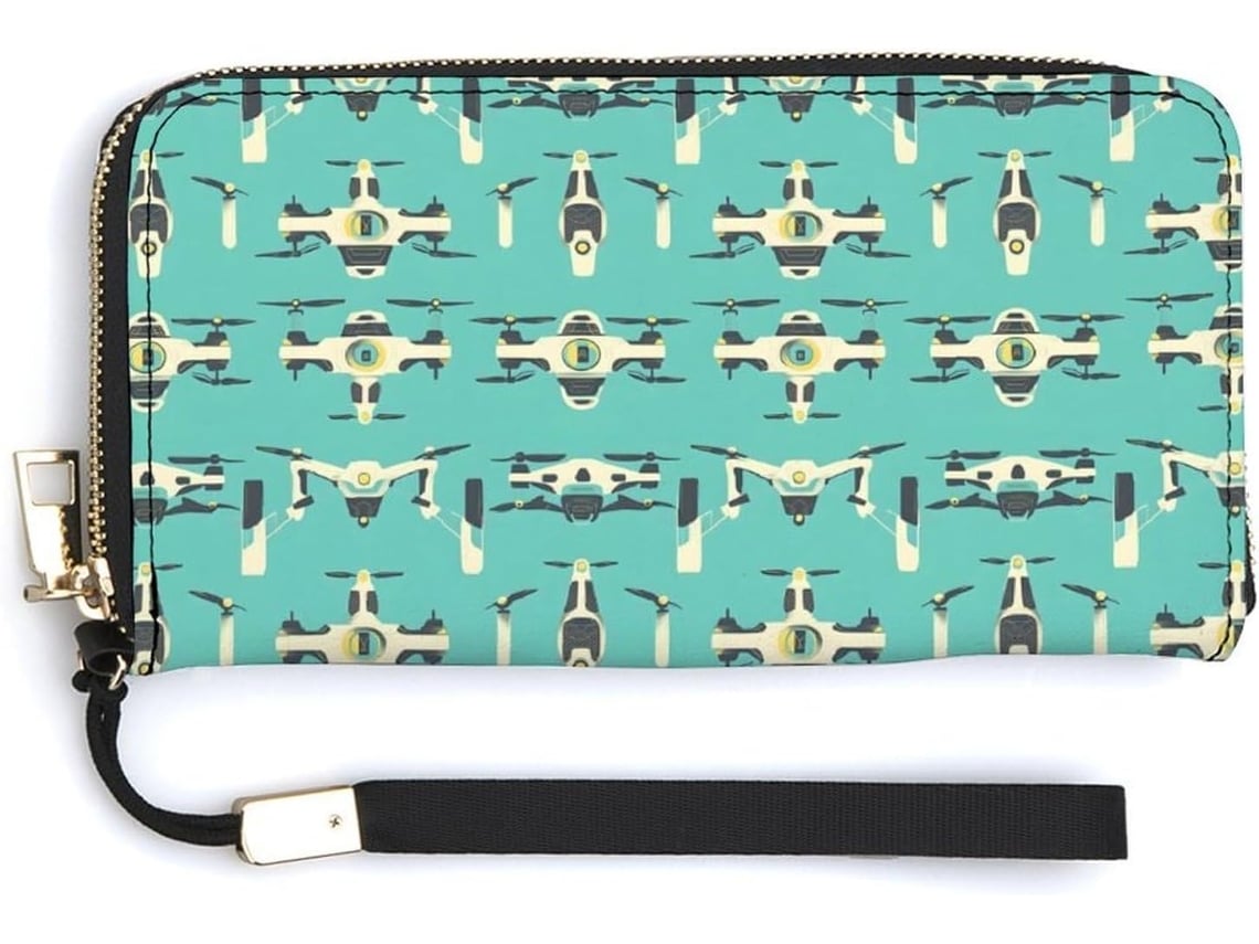 Cartera Cuero Con Cremallera Para Mujer Diseño Estampado