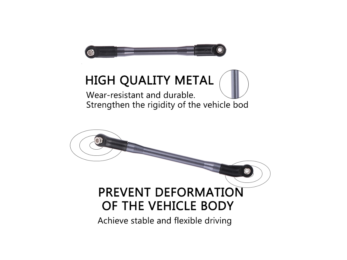 10 Eslabones Metálicos Con Puntas De Varilla De Plástico Para Coche Teledirigido Axial Scx10 Ii 90046 90047
