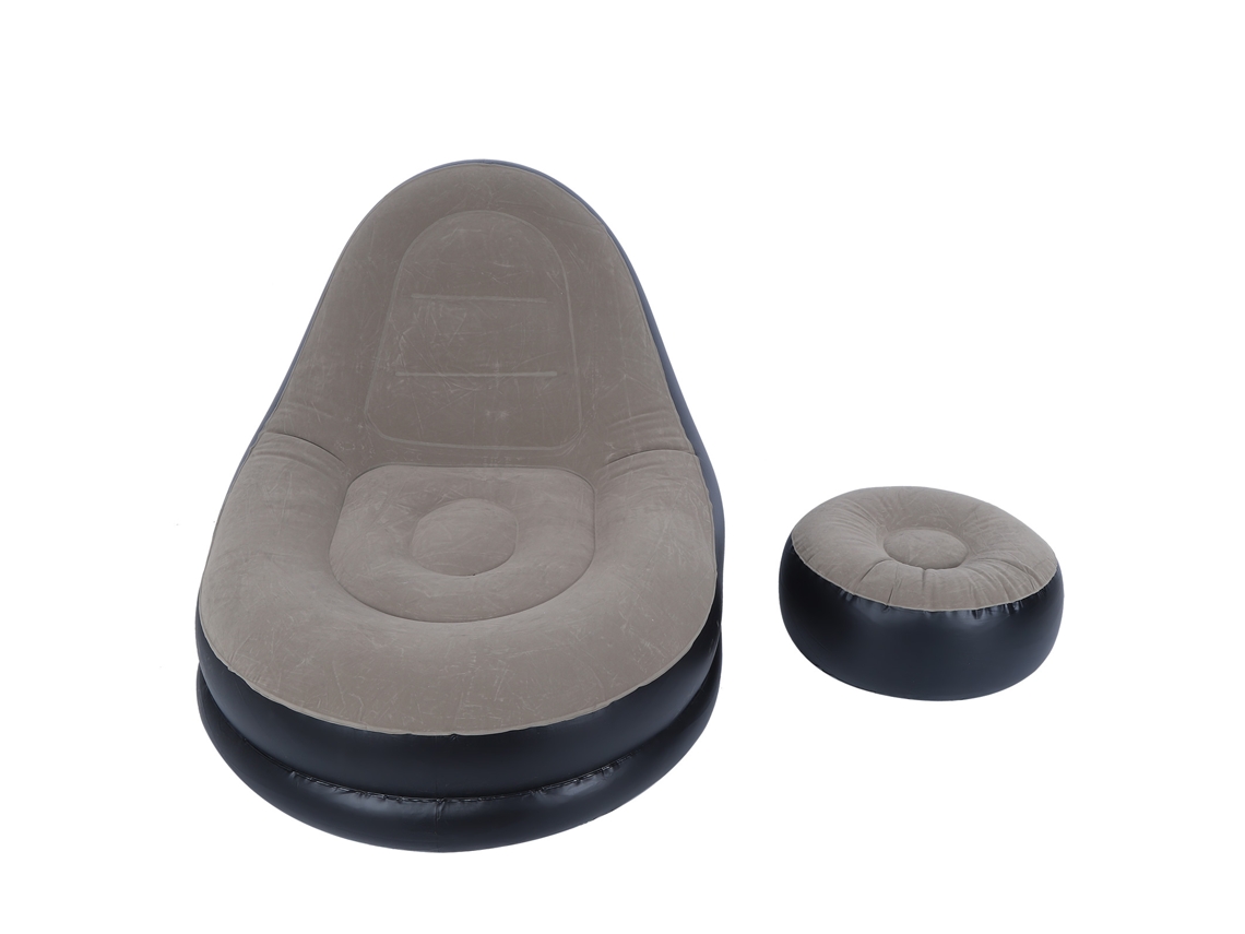 Sofá reclinable plegable inflable con otomana