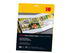 Papel Fotográfico KODAK Autoadesivo Sticker A4 120 G/M² Branco Pack 10 Folhas
