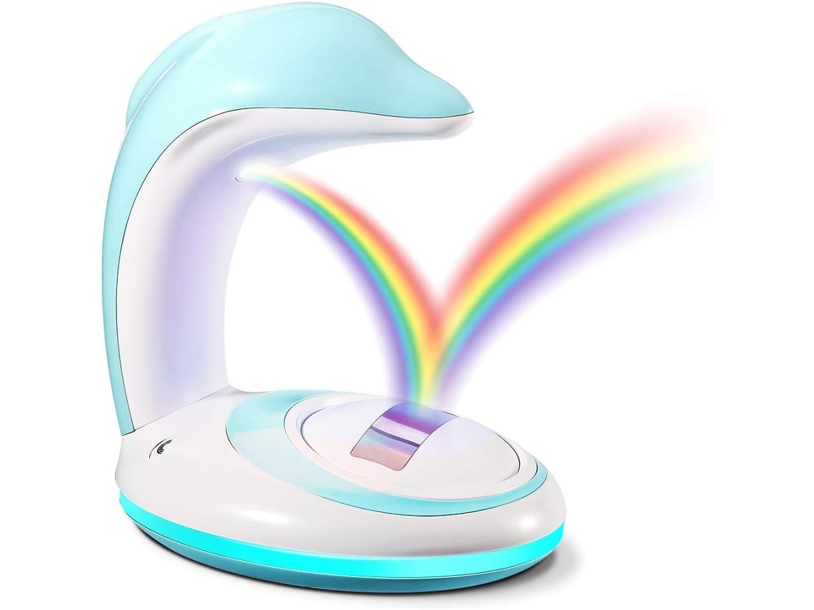 Proyector LED arcoíris, luz recargable para niños, Delphim NEVEANCE