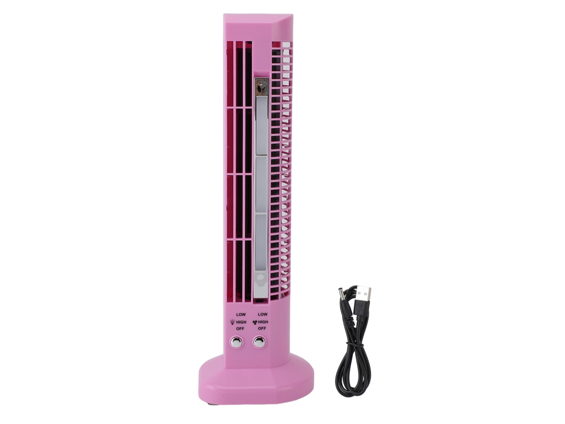 Ventilador de escritorio portátil rosa sin aspas con luz USB