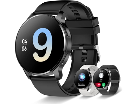 VEANXIN Smart Watch 1.32 in HD Pantalla táctil Completa Rastreador de Ejercicios a Prueba de Agua-Negro