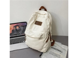 Mochila Escolar Juvenil Unisex De Lona Verde Con Compartimento Para Laptop Moda Cool Colegio Tyk L31792l Blanco