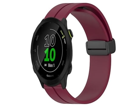 Correa De Reloj Inteligente Para Garmin Forerunner 55, 20 Mm, Color Sólido, Cierre Magnético, Correa De Silicona, Color Rojo Vino VENISYMLIS