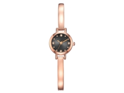 Reloj De Pulsera Lvpai Para Mujer Con Diamantes De Imitación Y Brazalete Fino De Aleación En Cuarzo Negro.