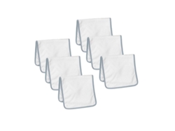 Juego de 6 baberos de algodón para bebé, color liso, para recién nacidos, para niños y niñas, diseño rectangular esencial.