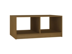 Mesa de centro de pino macizo, color marrón miel (75 x 50 x 33,5 cm)