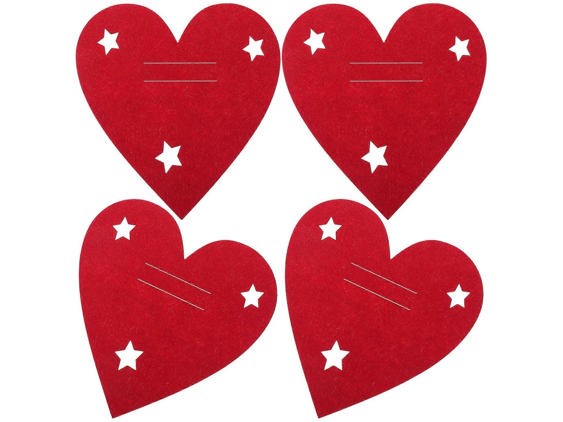 portacubiertos navideños en forma de corazón, plateados, Nostalgia88