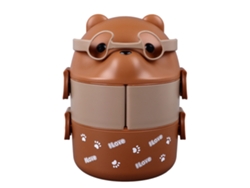 Fiambrera Bento de 2 capas, portátil, reutilizable, a prueba de fugas, para la escuela y el trabajo.