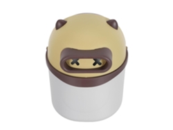 Mini Papelera De Escritorio Amarilla Con Forma De Oso Kawaii Y Tapa Abatible.